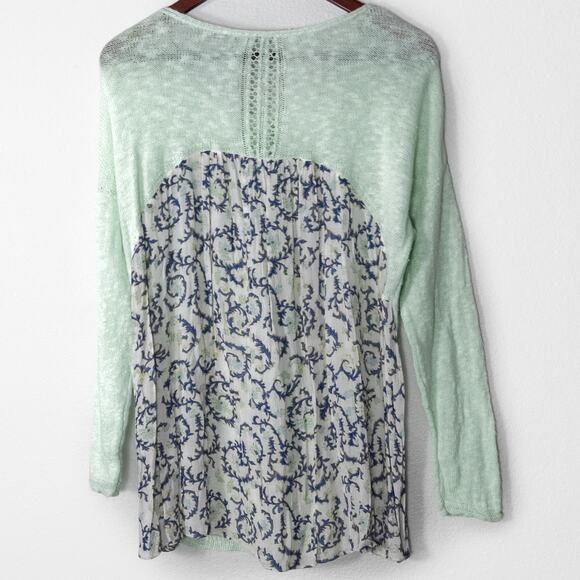 Lucky Brand Mixed Knit Sweater Mint Green Size L Y2K Colorful - Picture 2 of 11